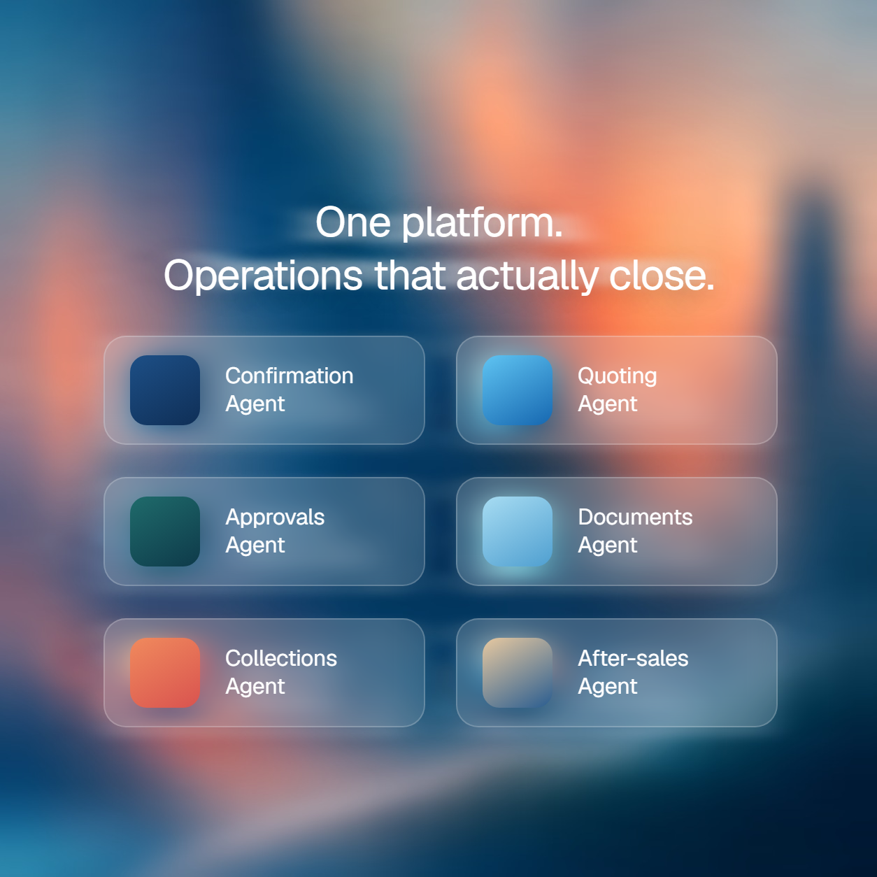 Conceptual view of one platform coordinating different operations